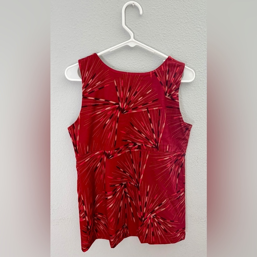 Patagonia Red Fireworks Burst-Print Sleeveless Workout Tank Top- Size L - Picture 2 of 7